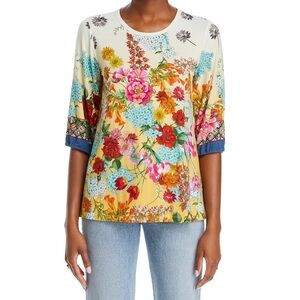 Johnny Was Multicolor Floral Blouse